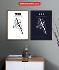 ABZ Aberdeen International Airport map - Classic and Dark styles, instant download