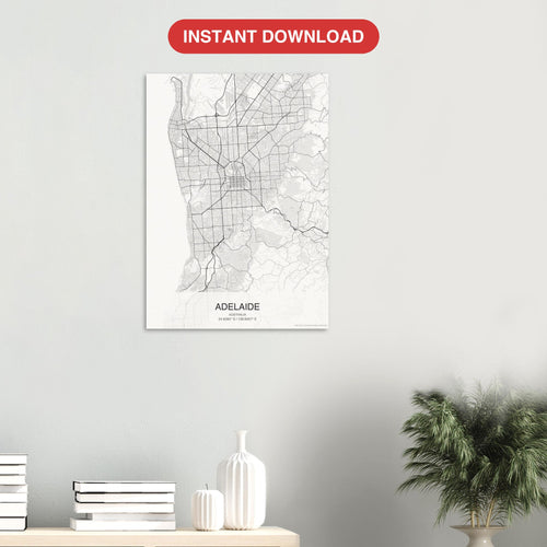 Adelaide map digital download — Classic style, instant download