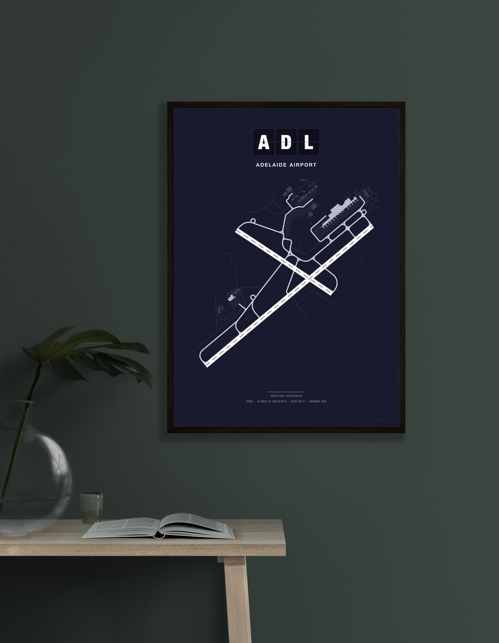 ADL Adelaide Airport map - Dark style