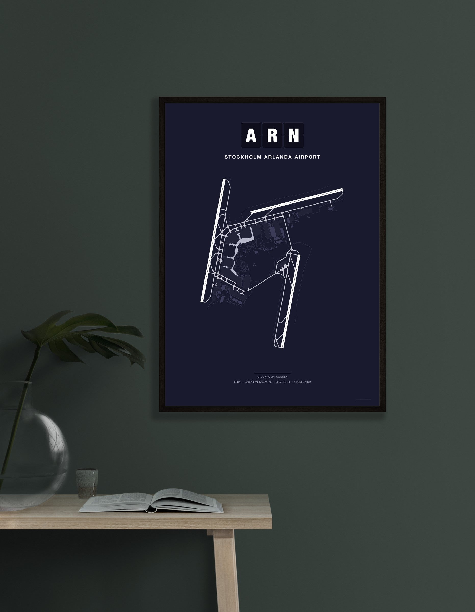 ARN Stockholm Arlanda Airport map - Dark style