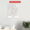 Athens map digital download — Classic style, instant download