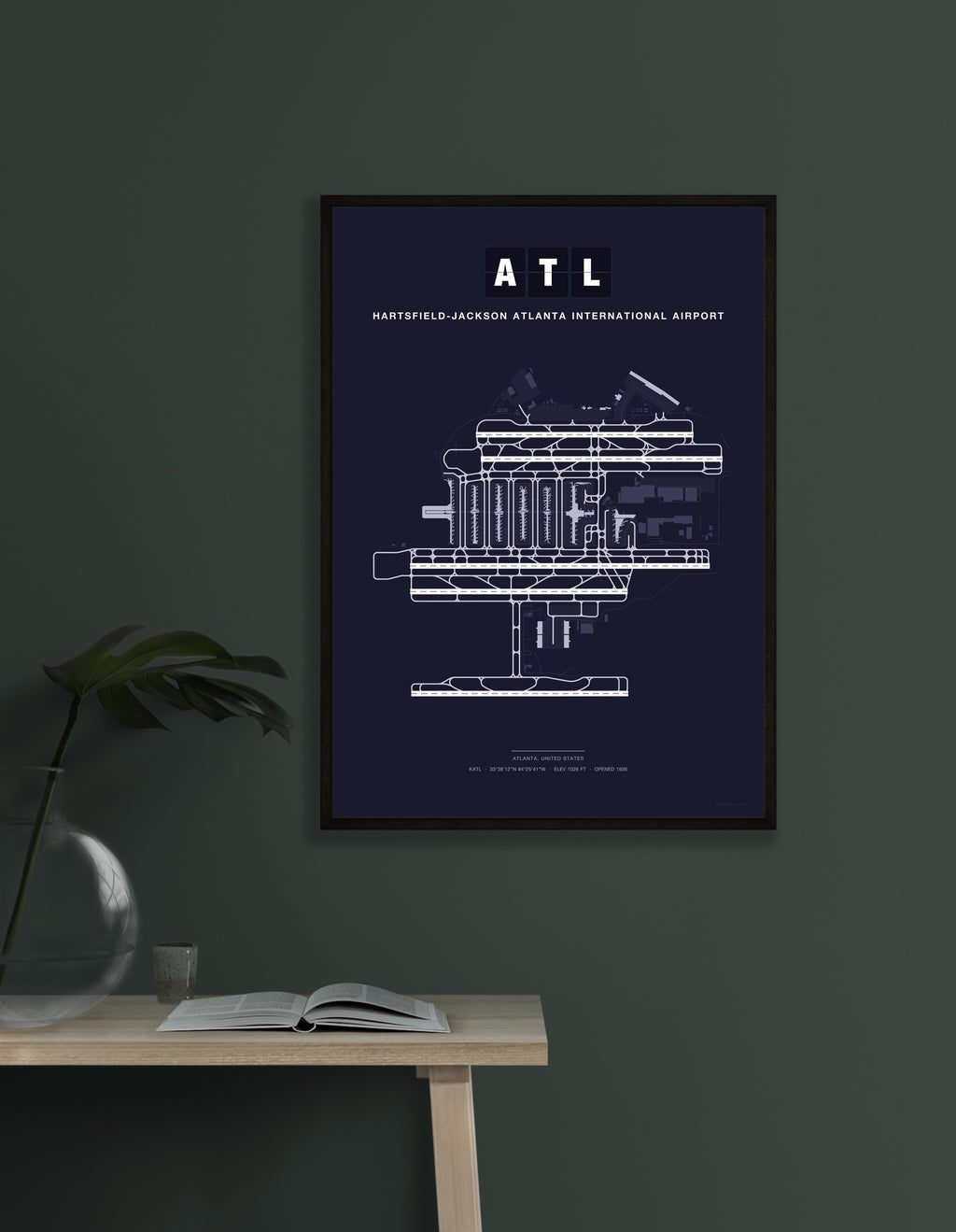ATL Hartsfield-Jackson Atlanta International Airport map - Dark style