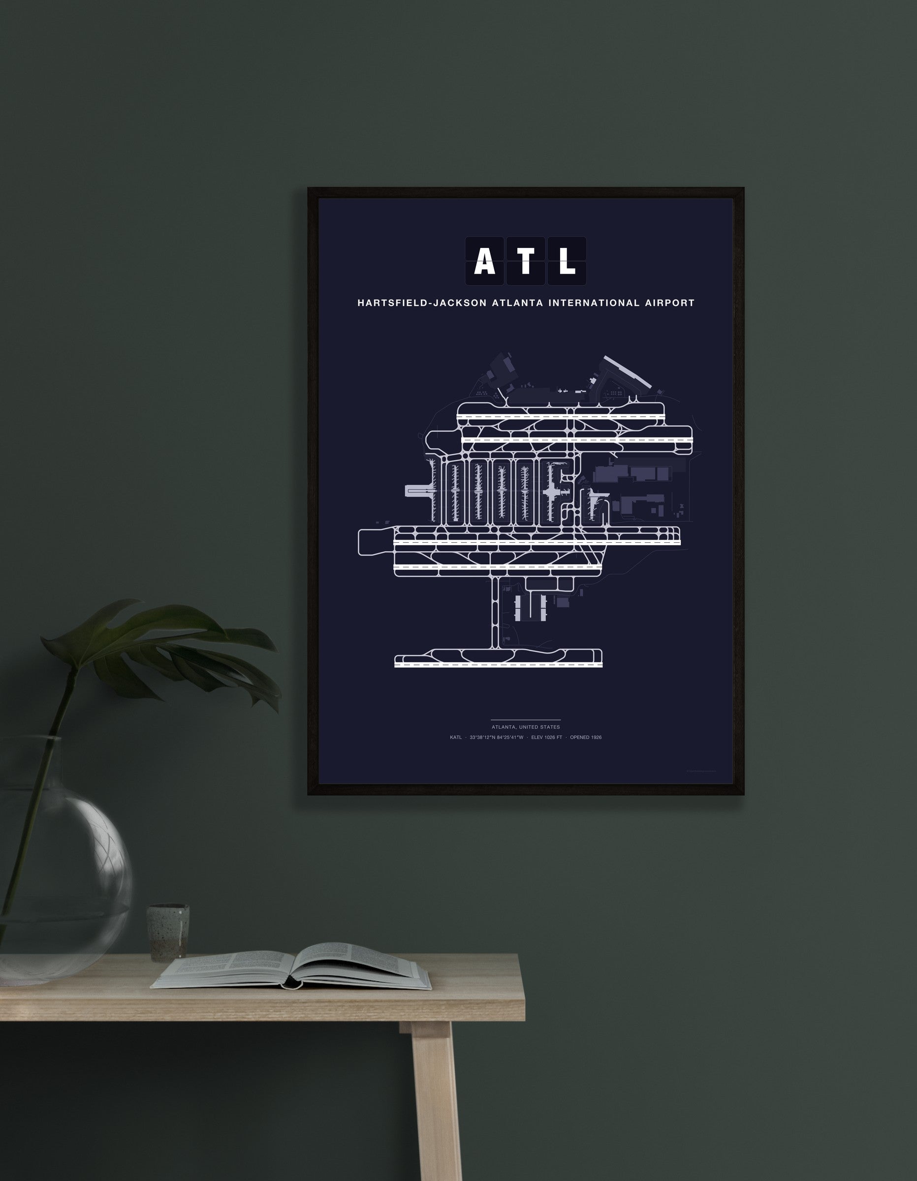 ATL Hartsfield-Jackson Atlanta International Airport map - Dark style