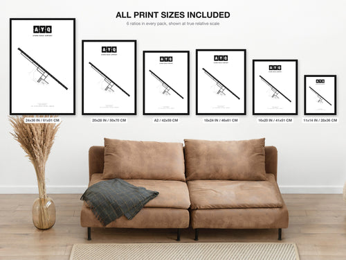 AYQ Ayers Rock Airport map - all print sizes included, Classic