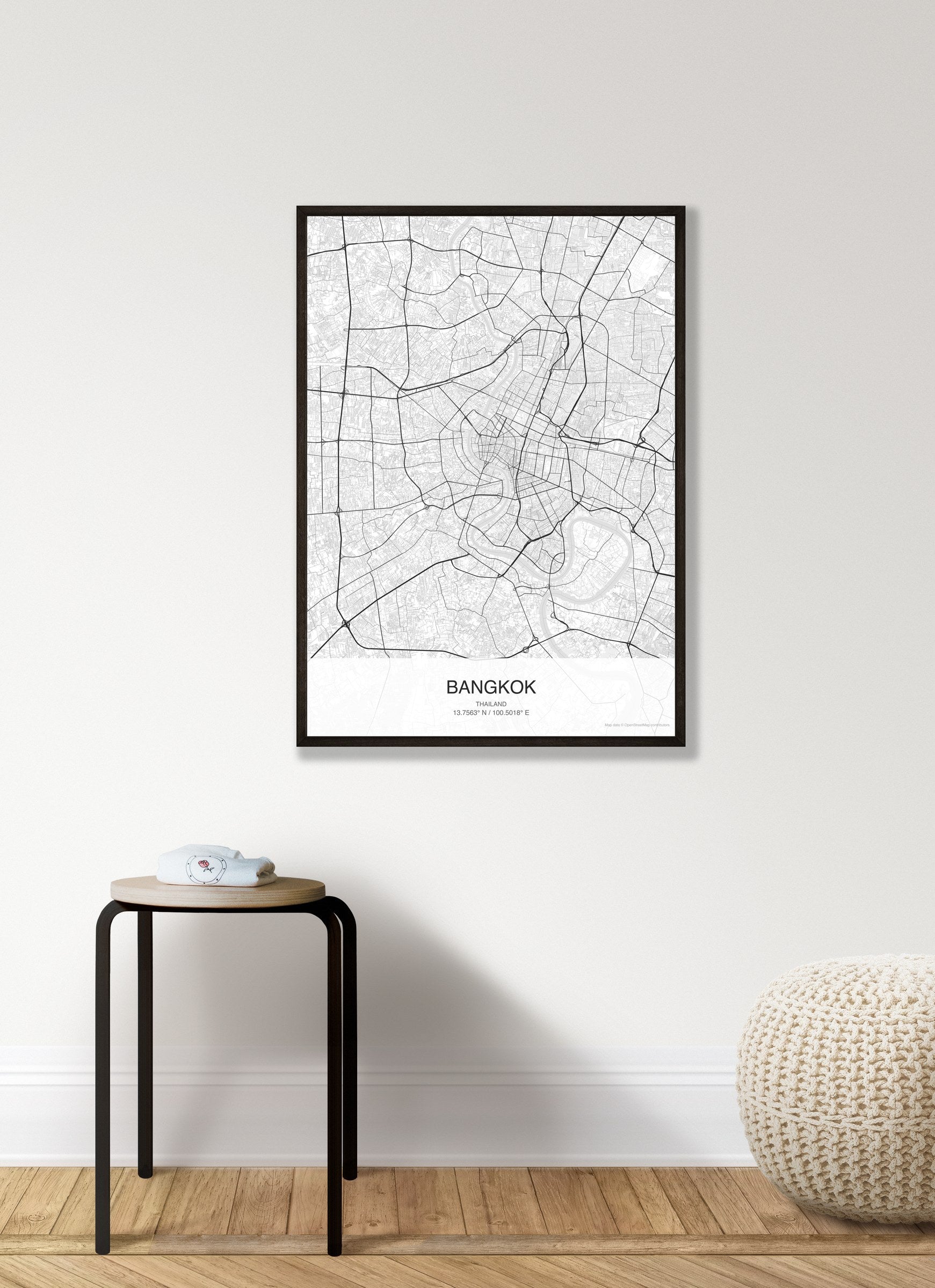 Bangkok map digital download - Classic style