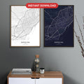 Barcelona map digital download - Classic and Dark styles, instant download, square lead