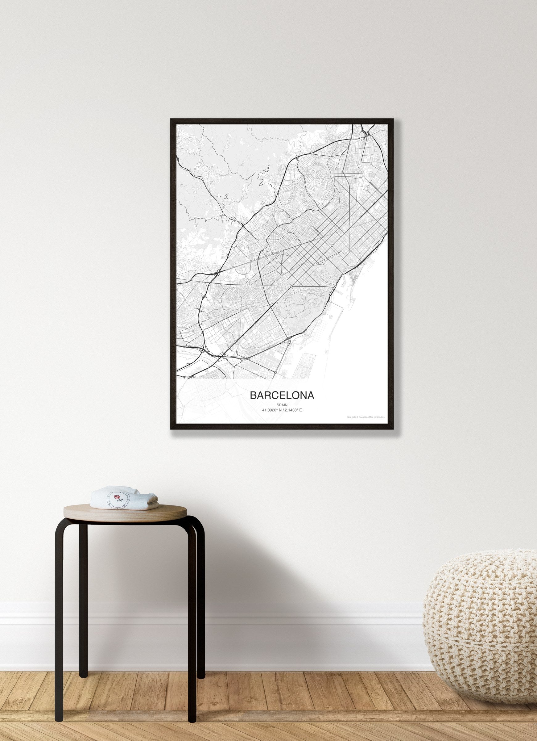 Barcelona map digital download - Classic style