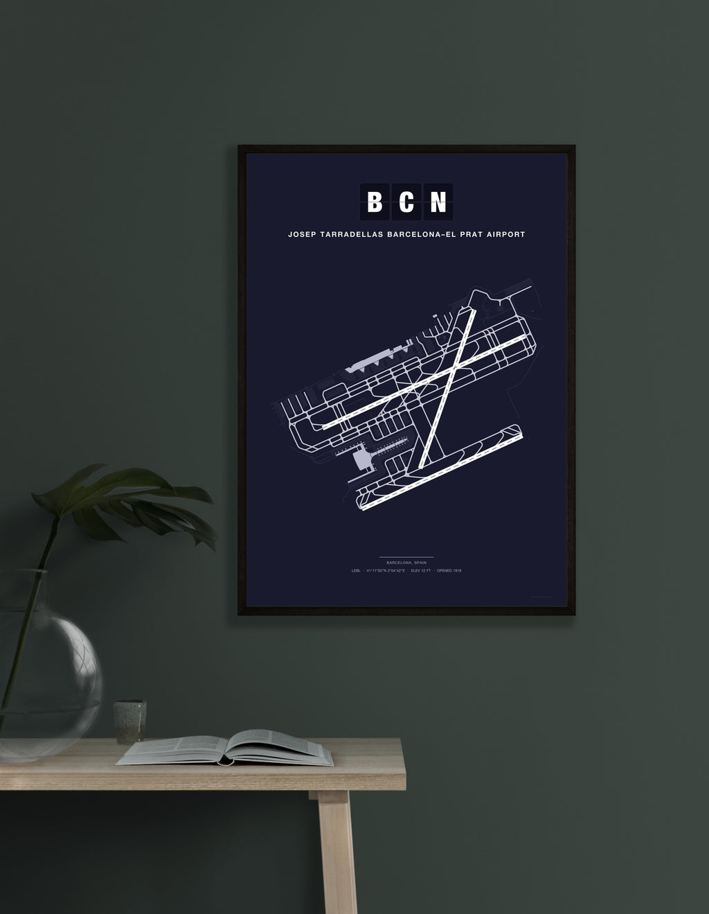 BCN Josep Tarradellas Barcelona–El Prat Airport map - Dark style
