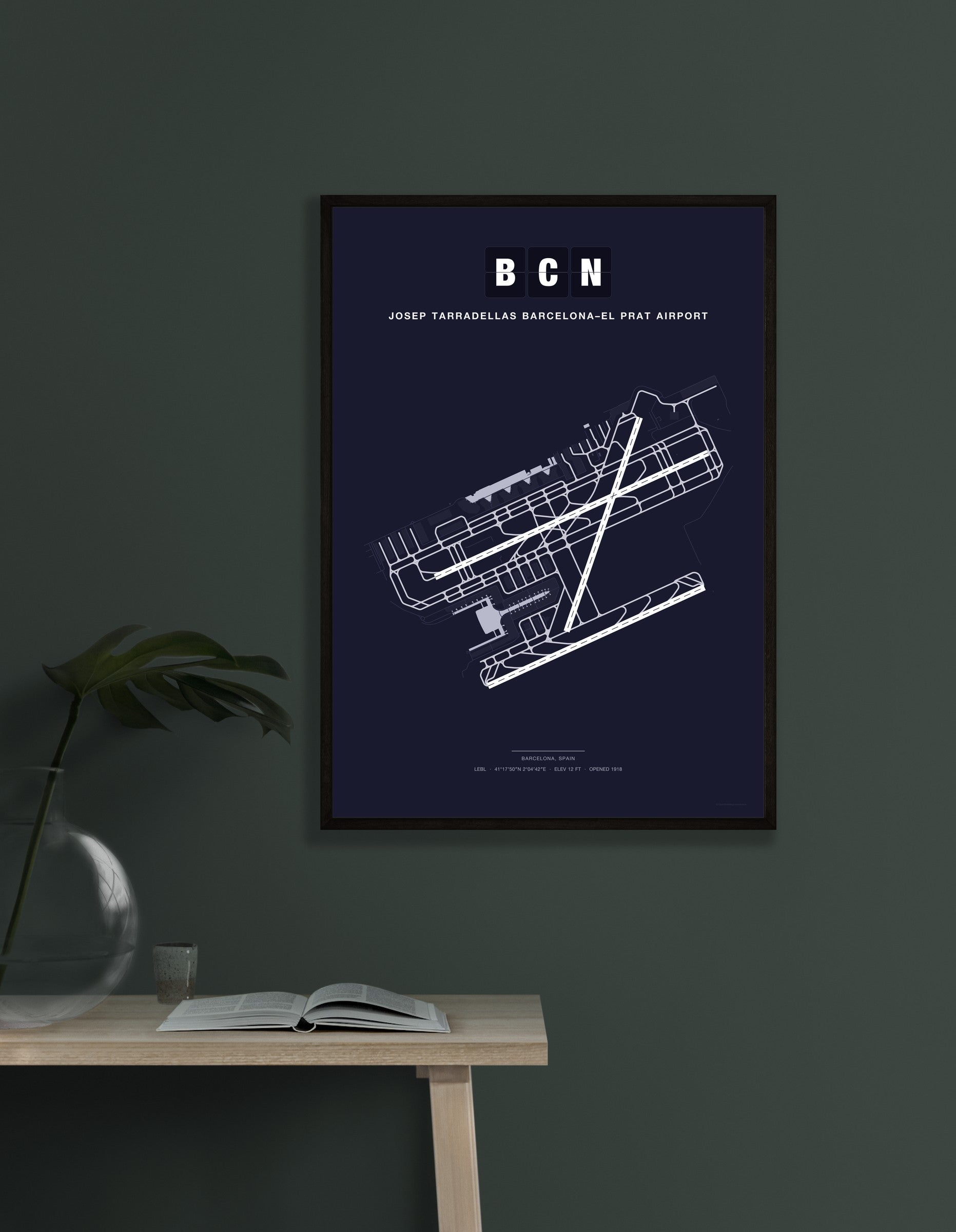 BCN Josep Tarradellas Barcelona–El Prat Airport map - Dark style