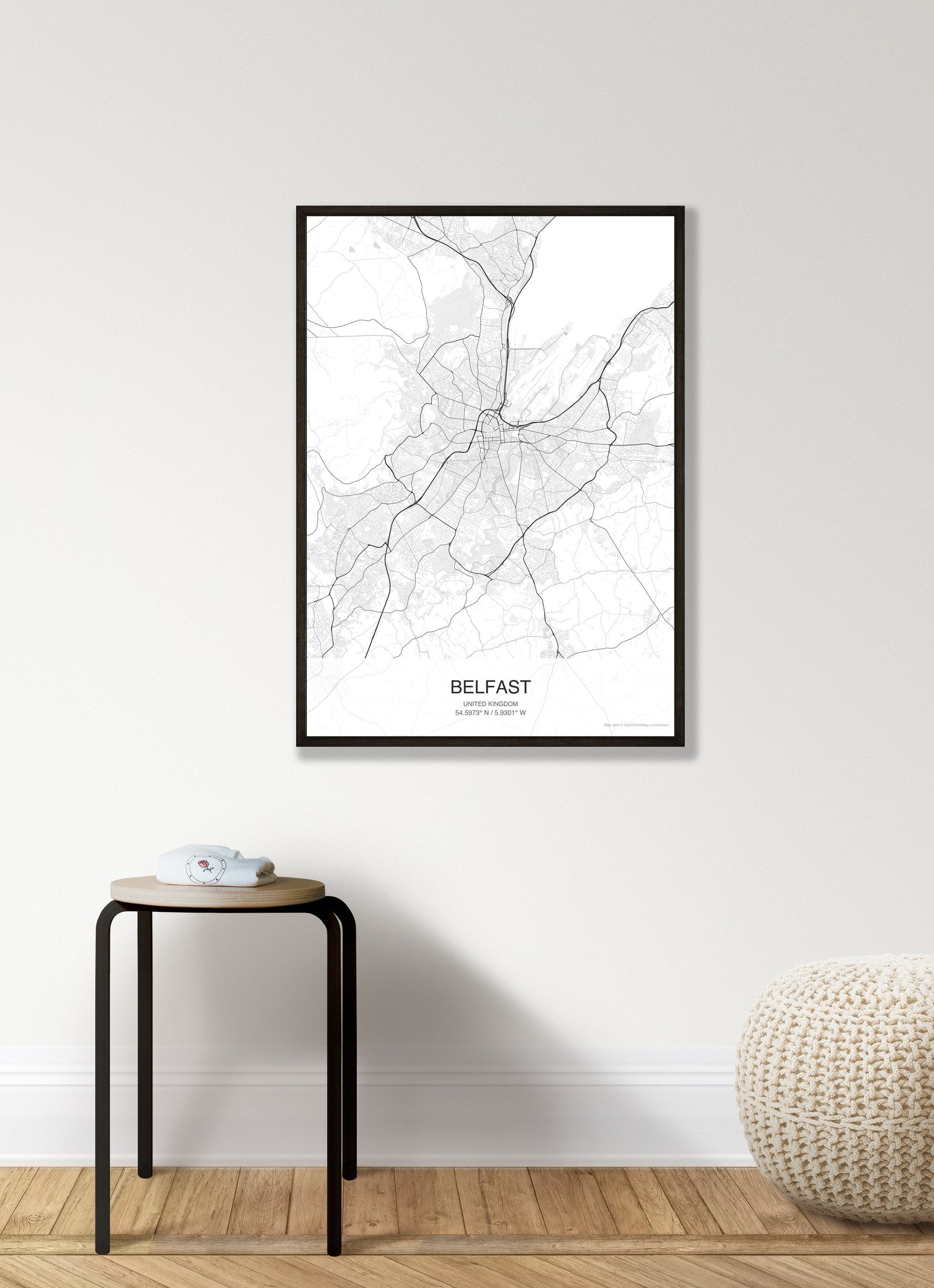 Belfast map digital download - Classic style