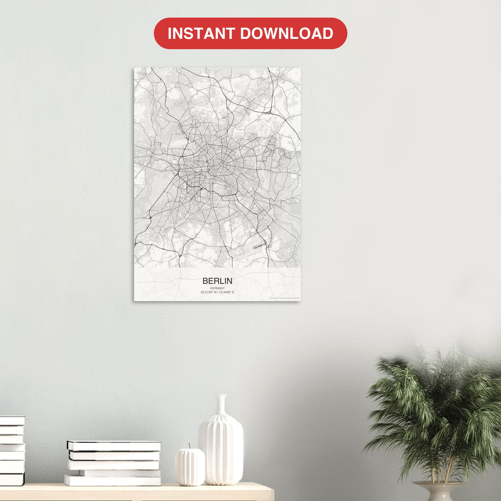 Berlin map digital download — Classic style, instant download