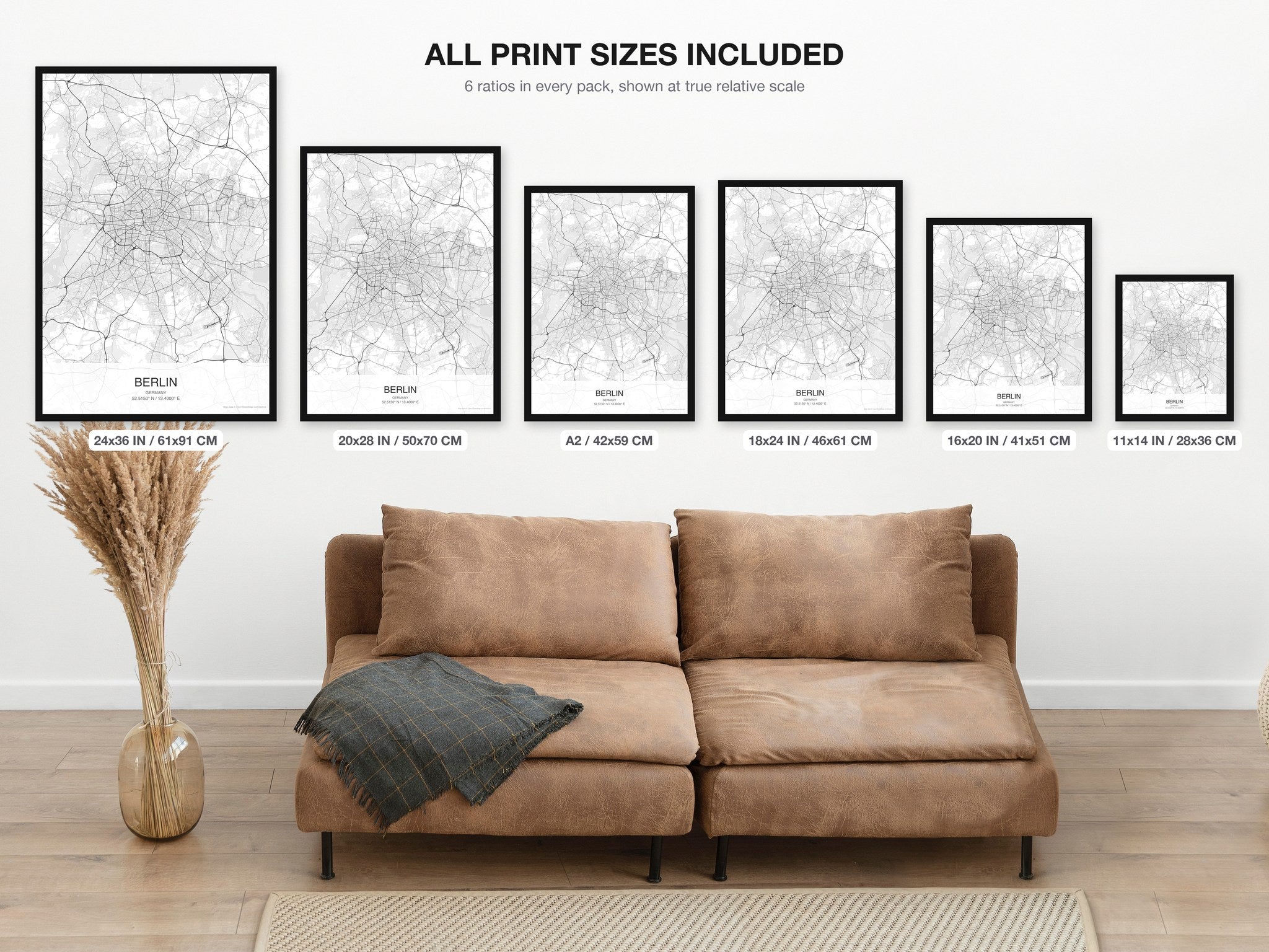 Berlin map digital download - all print sizes included, Classic