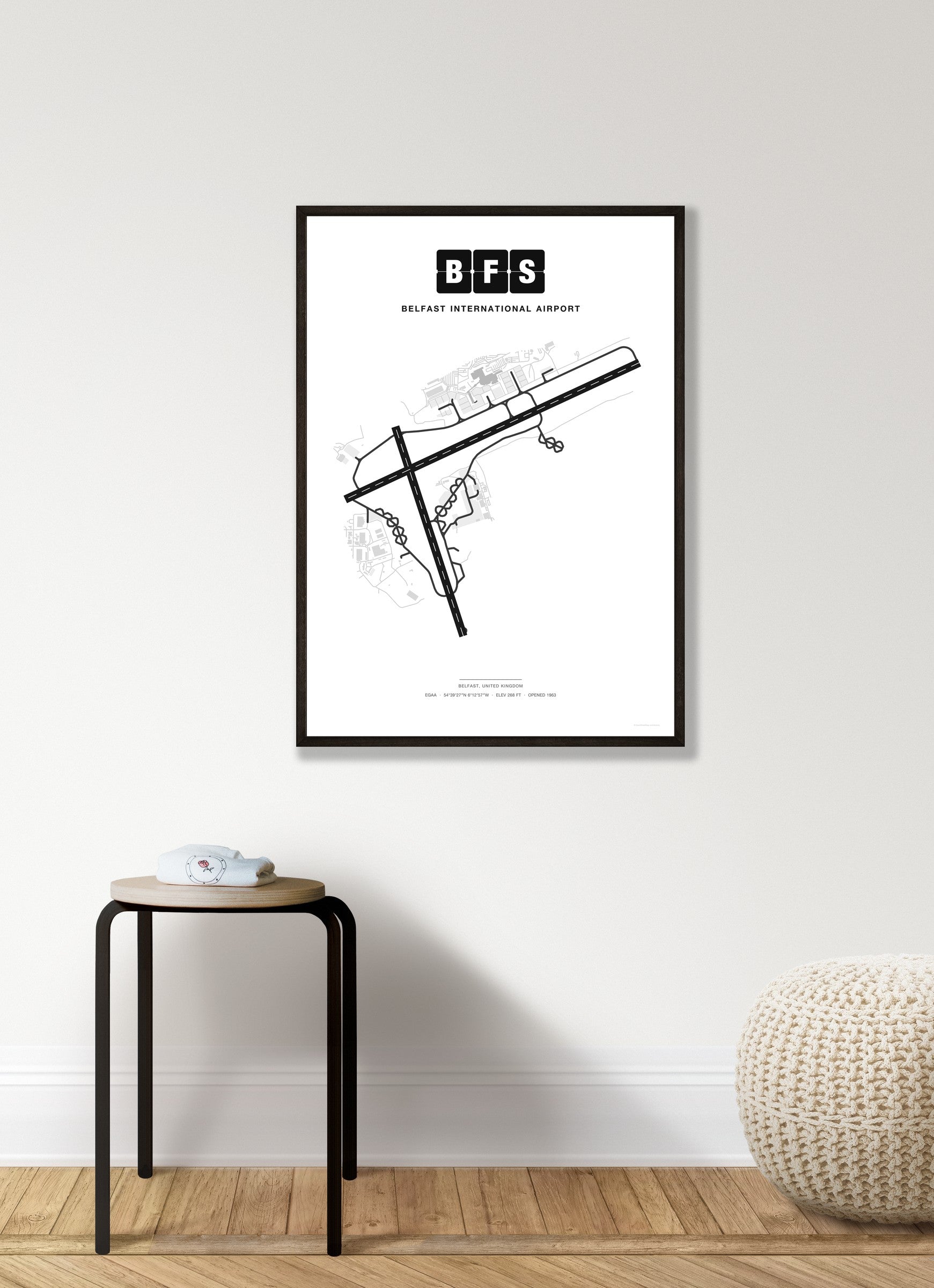 BFS Belfast International Airport map - Classic style