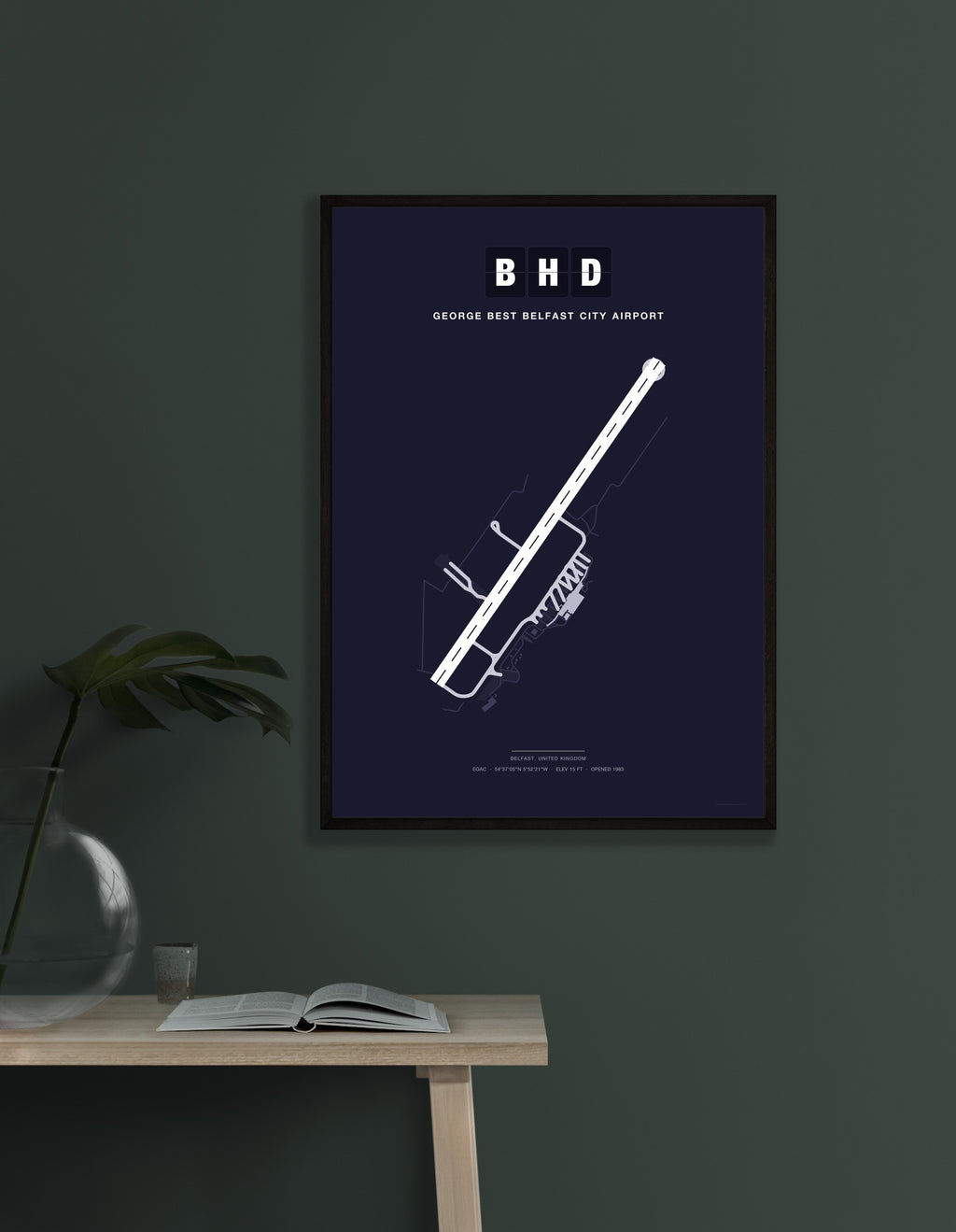 BHD George Best Belfast City Airport map - Dark style