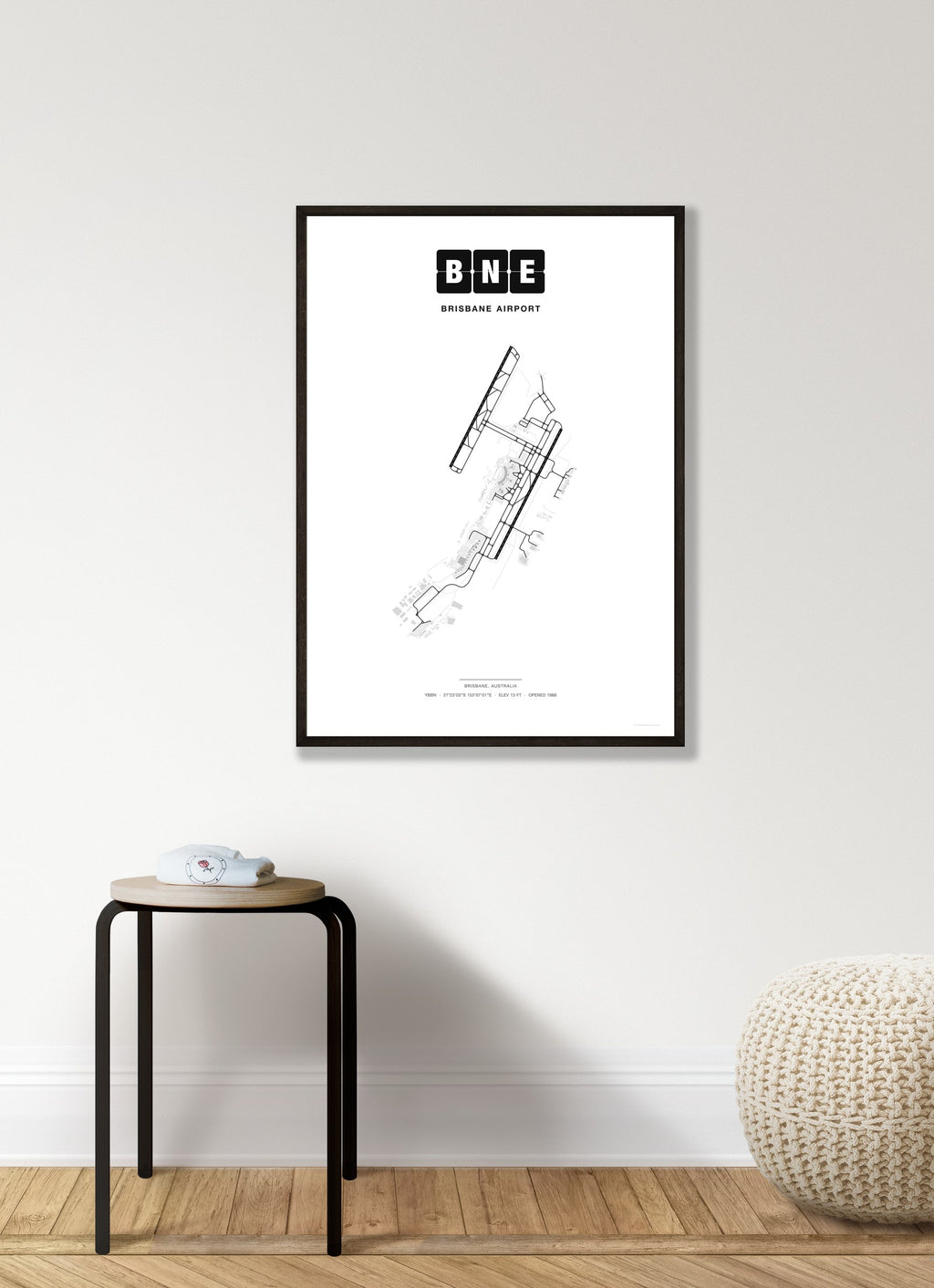 BNE Brisbane Airport map - Classic style