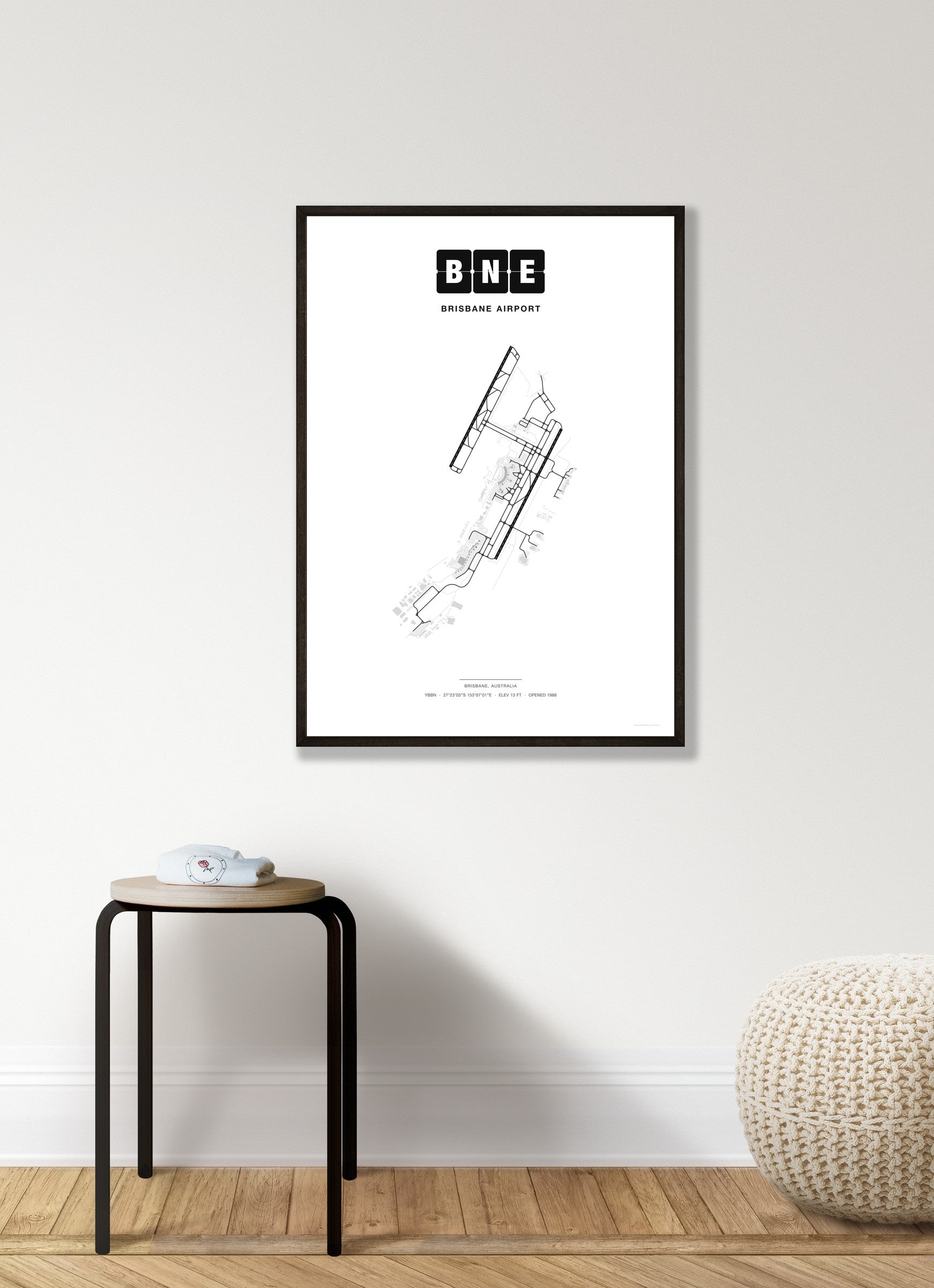 BNE Brisbane Airport map - Classic style