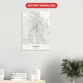 Brisbane map digital download — Classic style, instant download