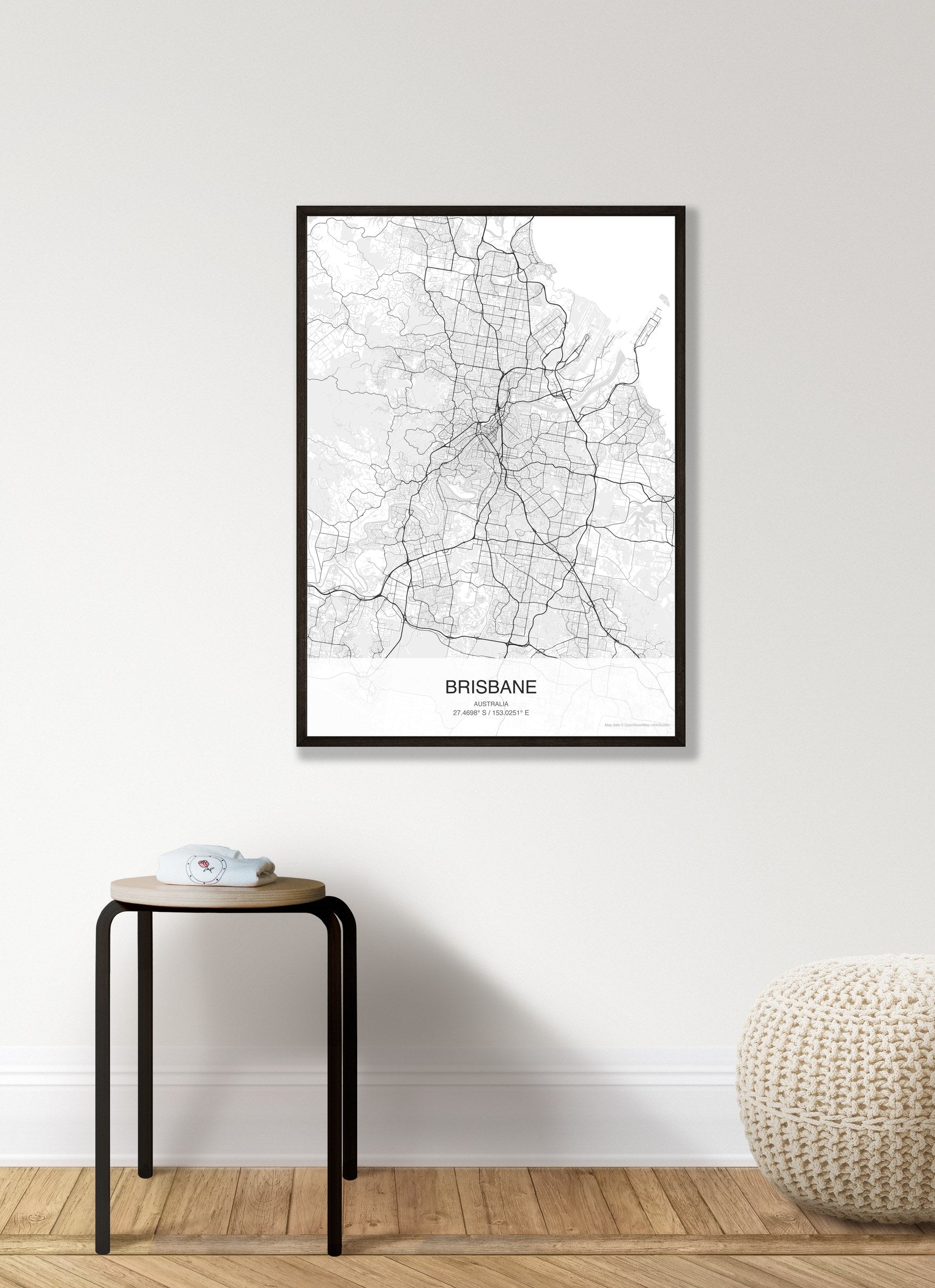 Brisbane map digital download - Classic style