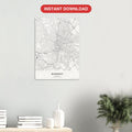 Budapest map digital download — Classic style, instant download