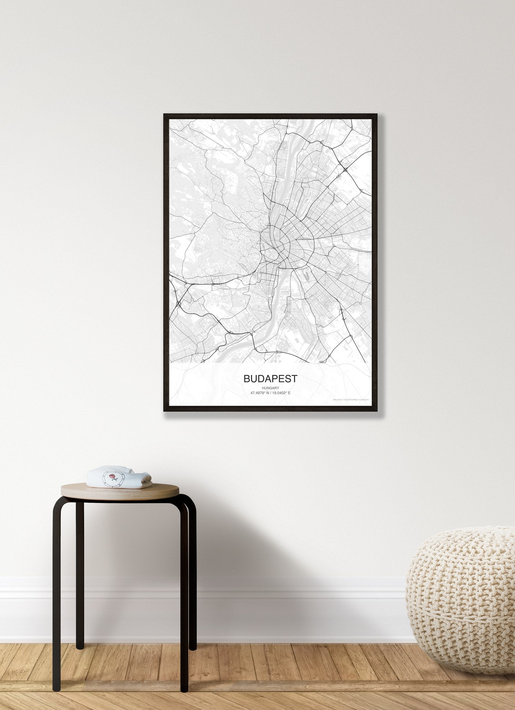 Budapest map digital download - Classic style