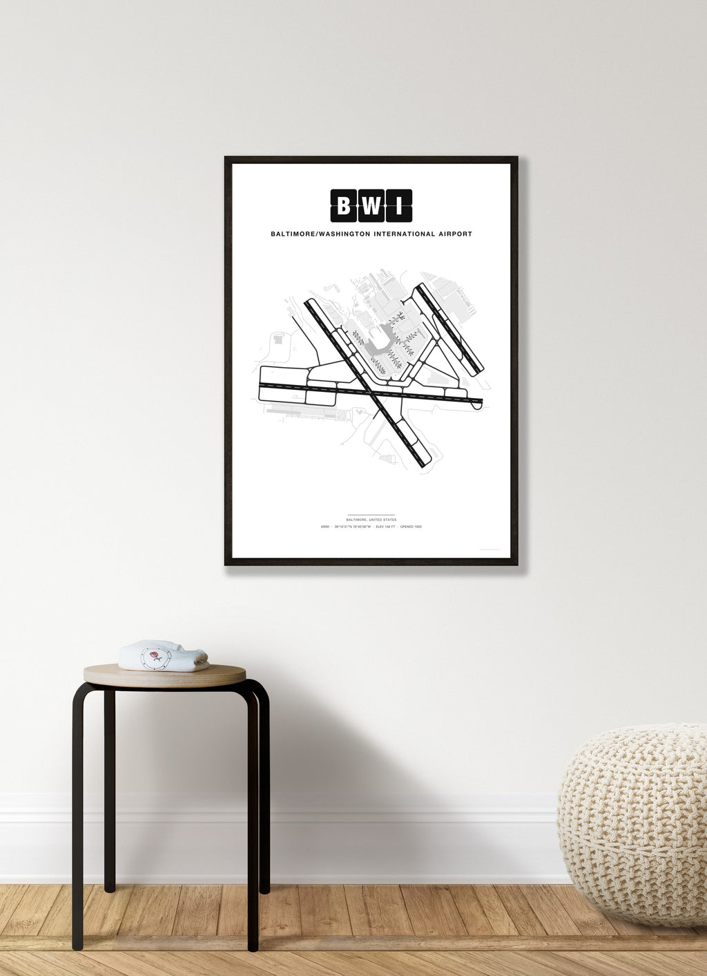BWI Baltimore/Washington International Airport map - Classic style