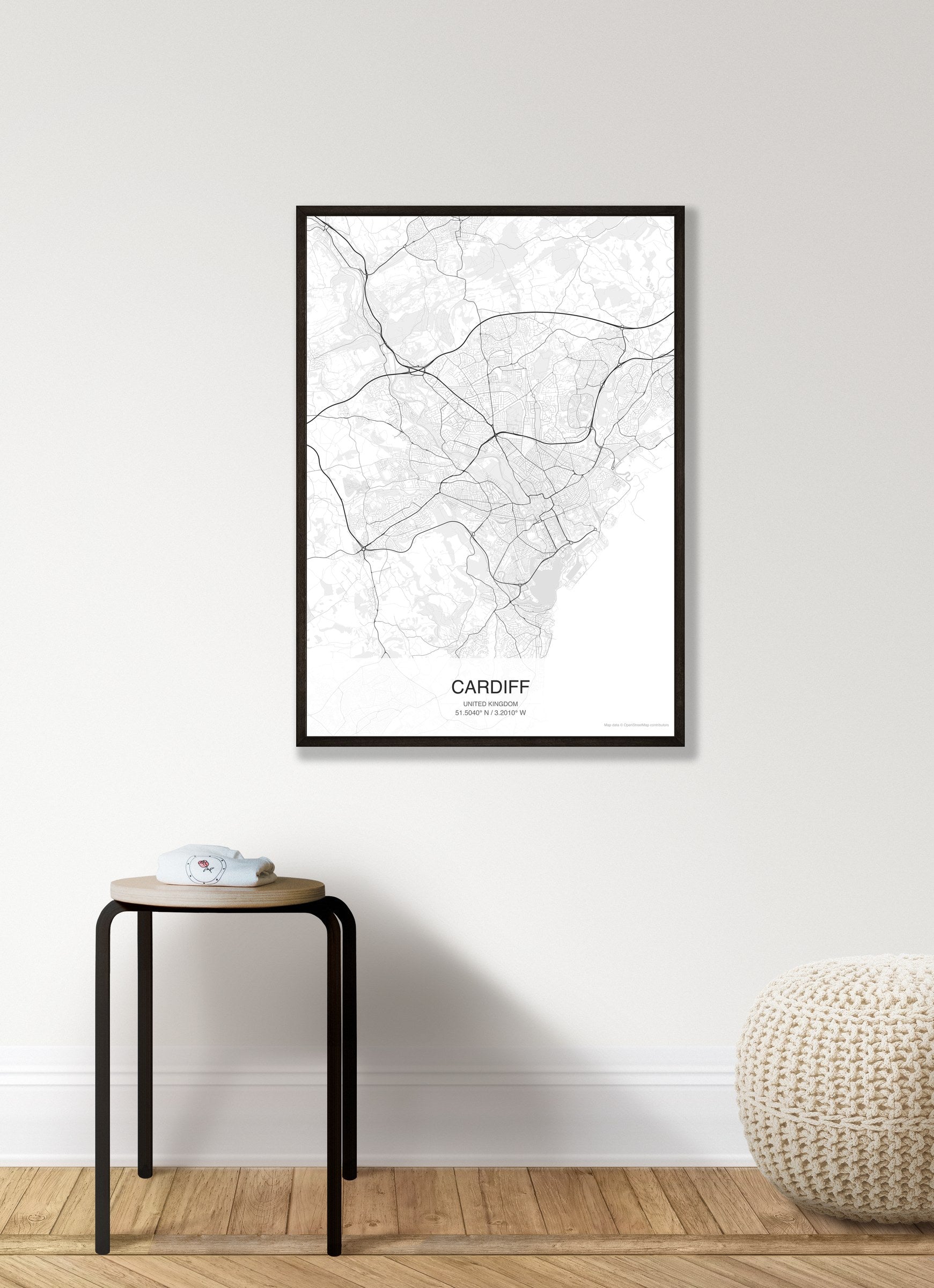 Cardiff map digital download - Classic style
