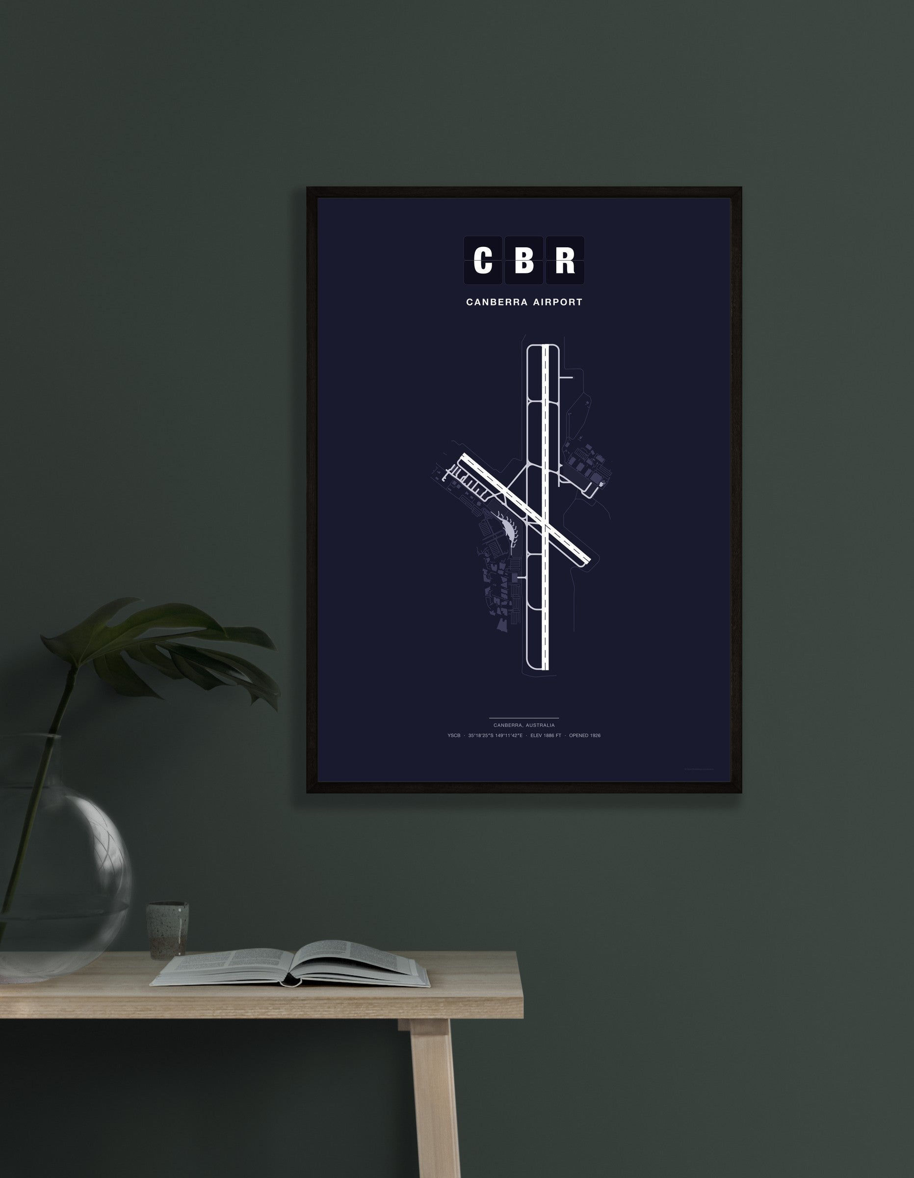 CBR Canberra Airport map - Dark style