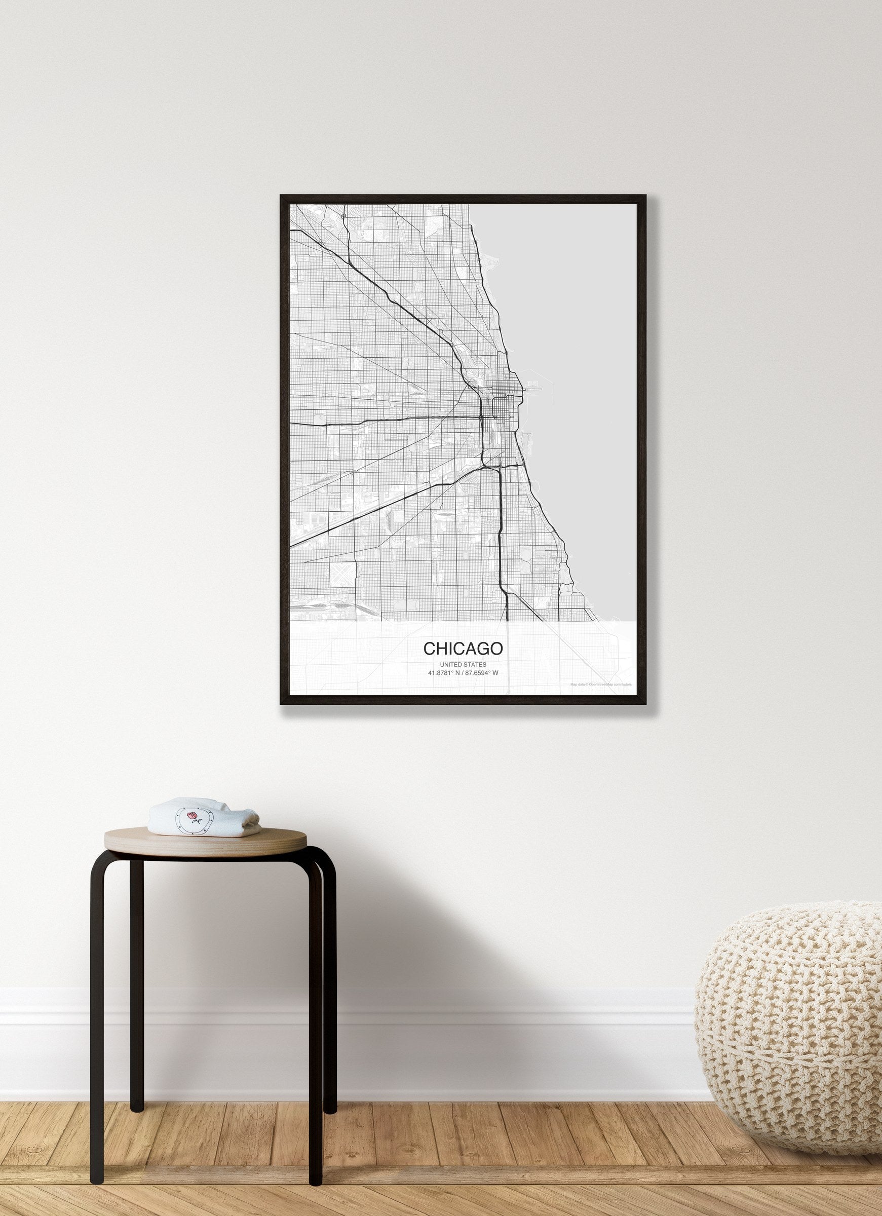 Chicago map digital download - Classic style