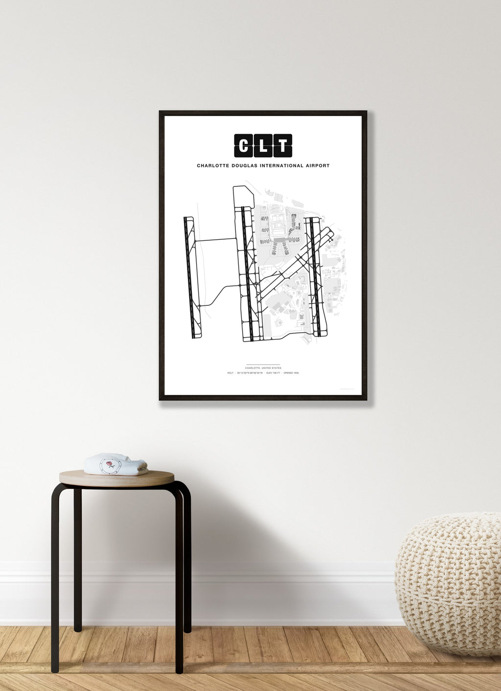 CLT Charlotte Douglas International Airport map - Classic style