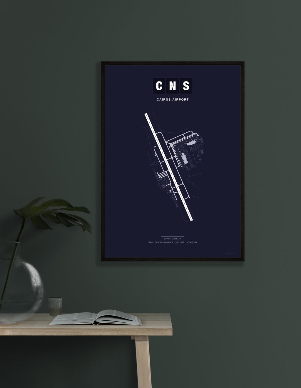CNS Cairns Airport map - Dark style