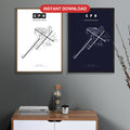 CPH Copenhagen Airport map - Classic and Dark styles, instant download, square lead