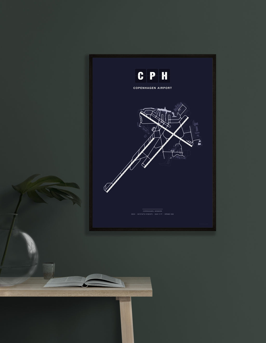 CPH Copenhagen Airport map - Dark style