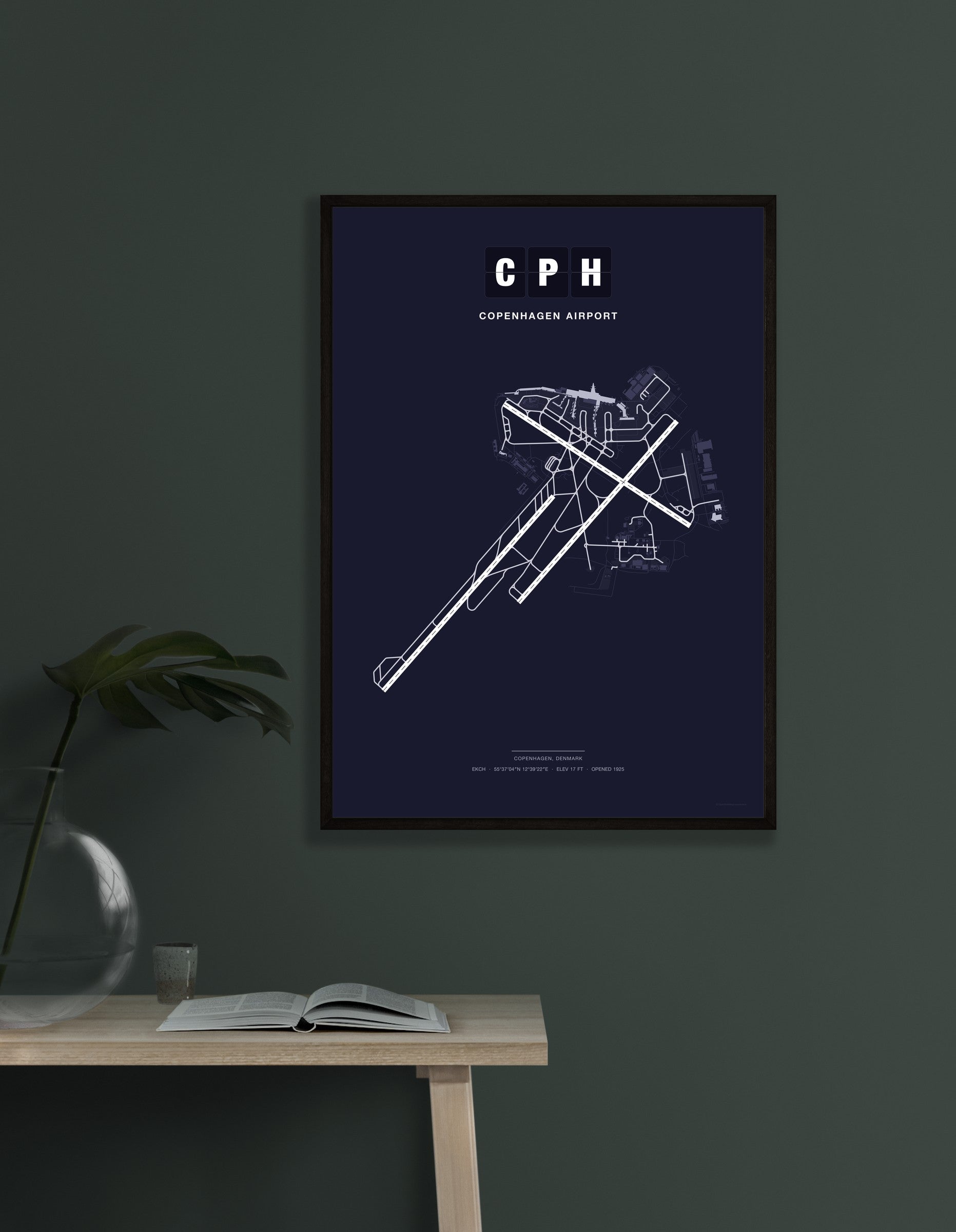 CPH Copenhagen Airport map - Dark style