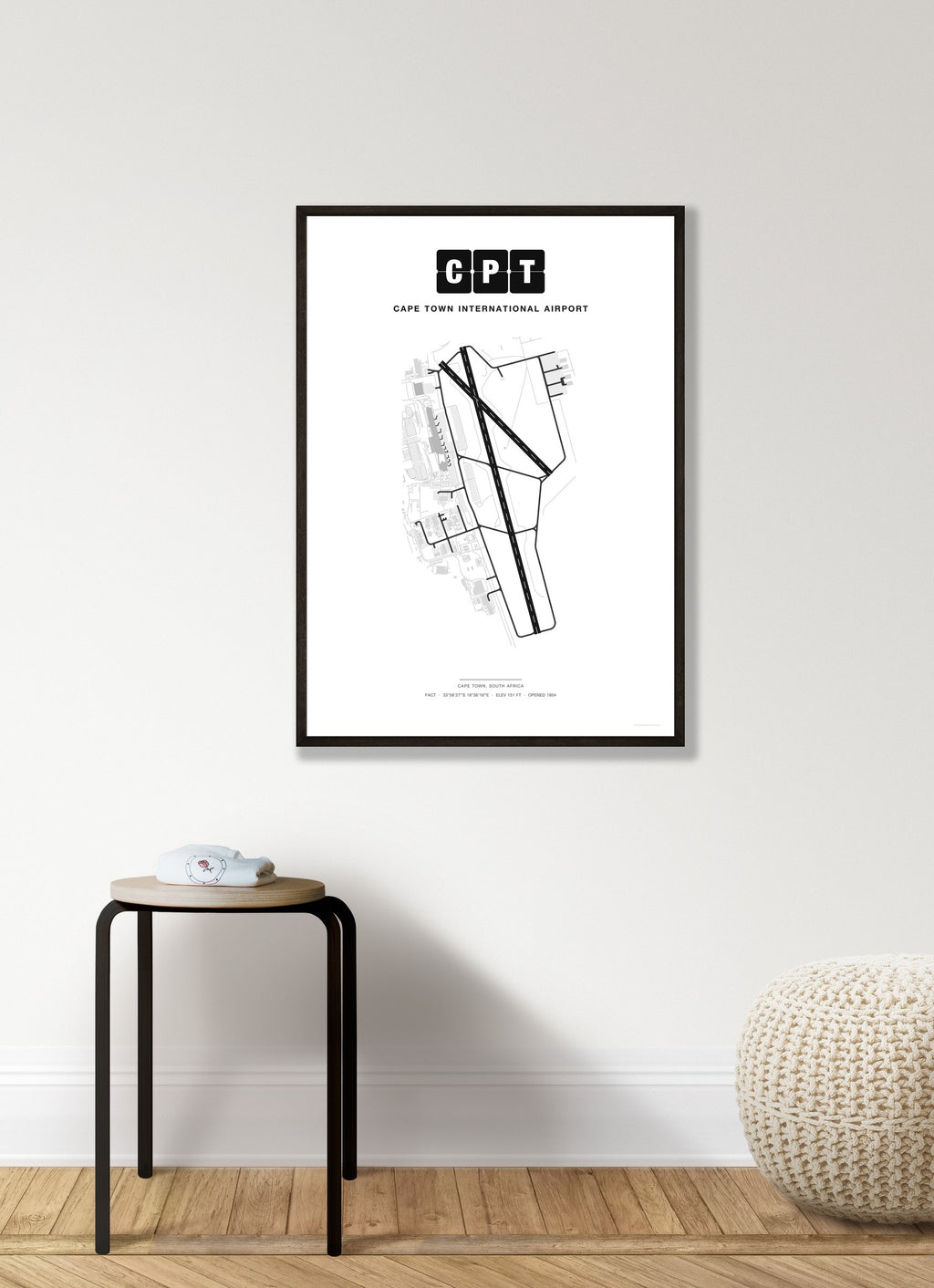 CPT Cape Town International Airport map - Classic style