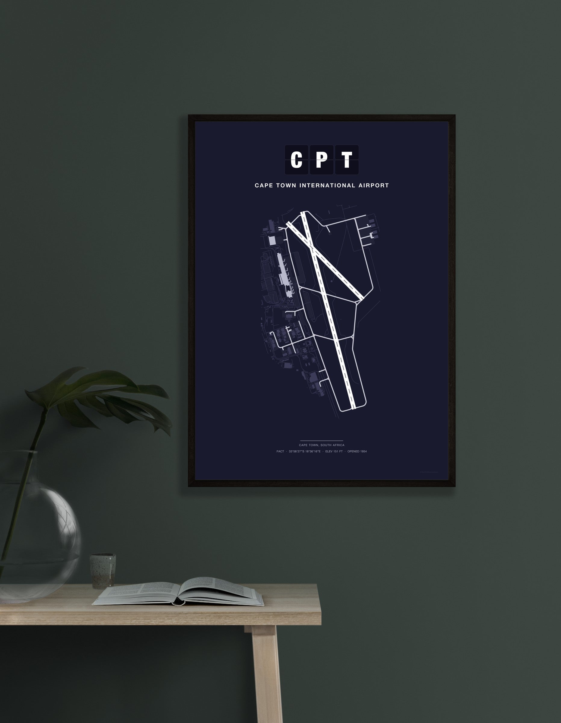 CPT Cape Town International Airport map - Dark style