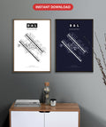 DAL Dallas Love Field map - Classic and Dark styles, instant download