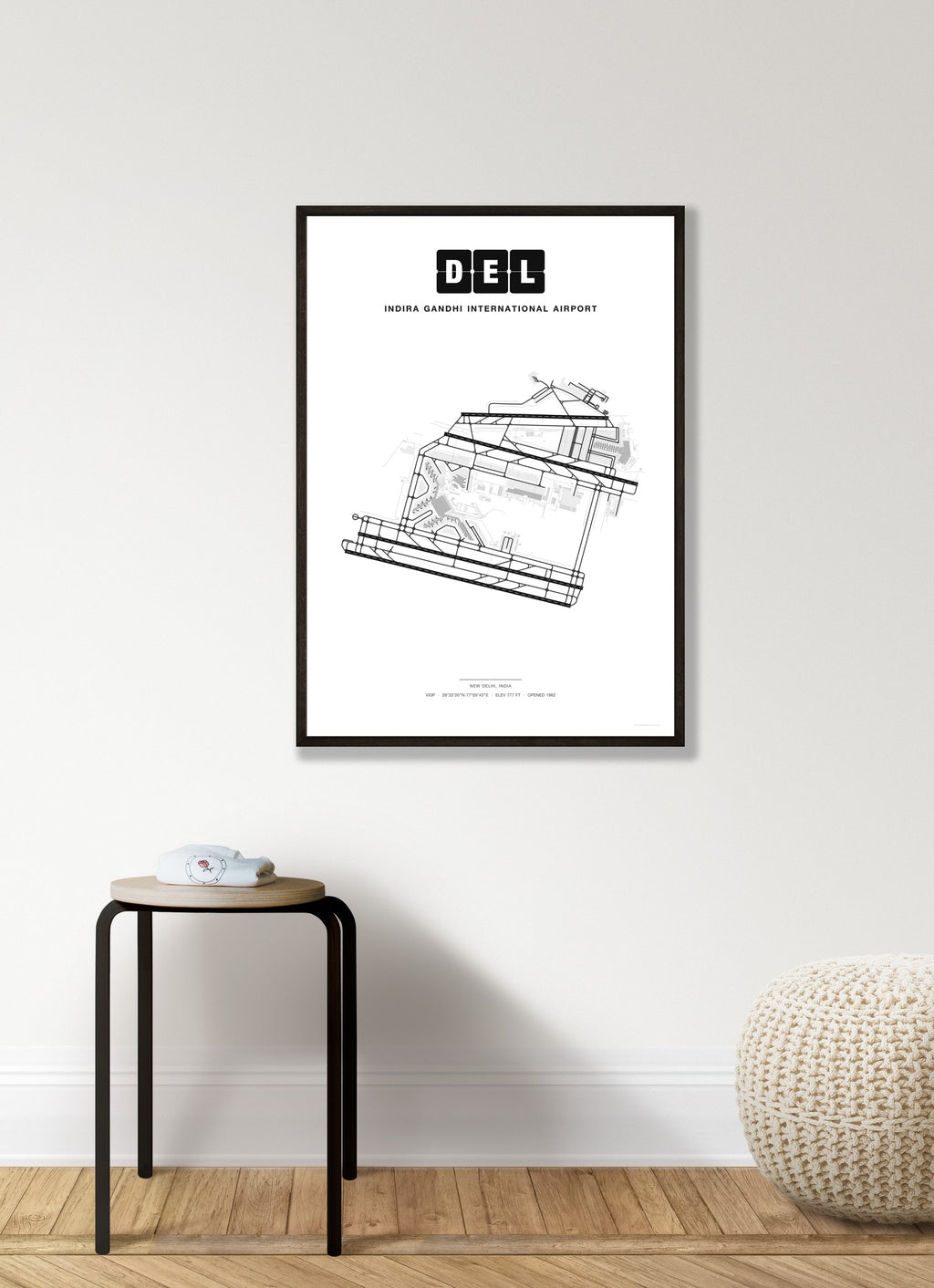 DEL Indira Gandhi International Airport map - Classic style
