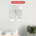 Denver map digital download — Classic style, instant download