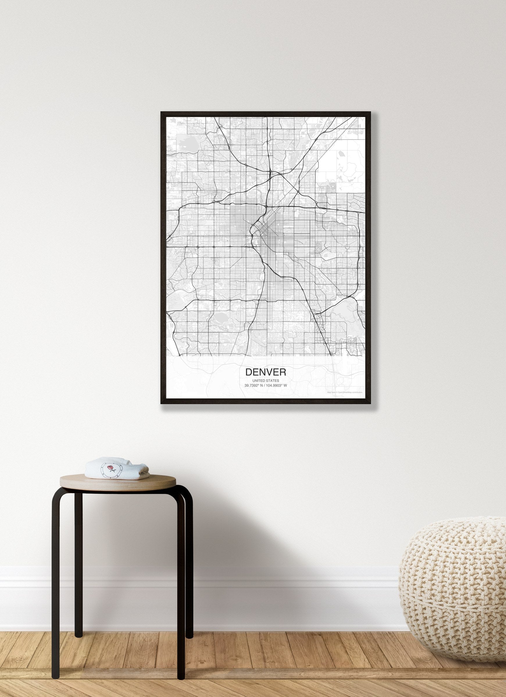 Denver map digital download - Classic style