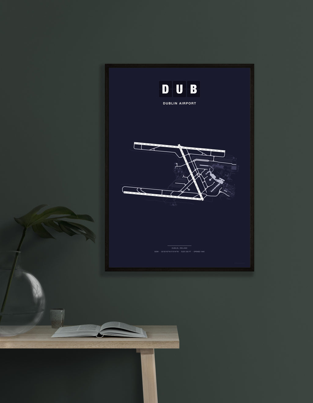 DUB Dublin Airport map - Dark style