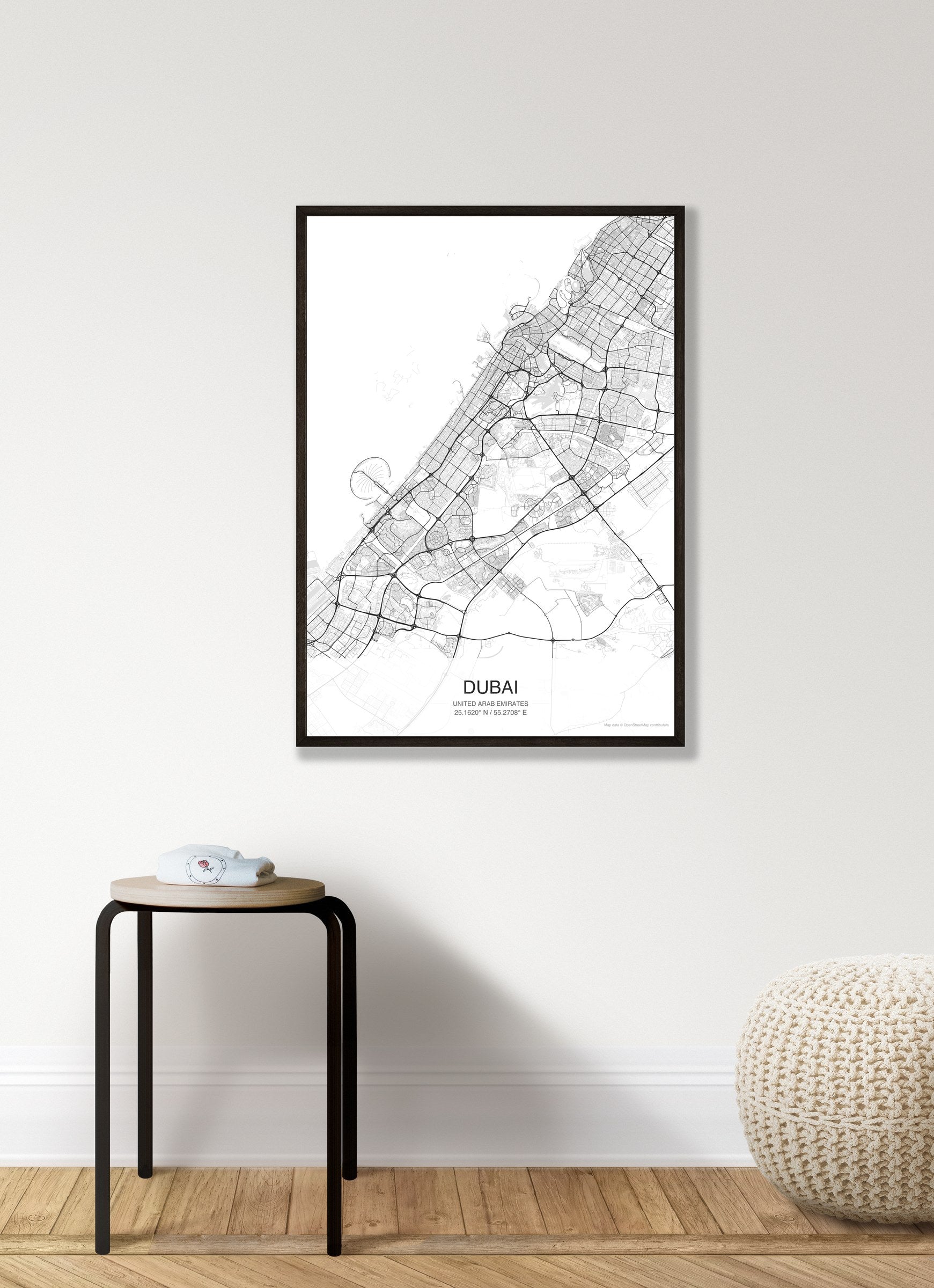 Dubai map digital download - Classic style