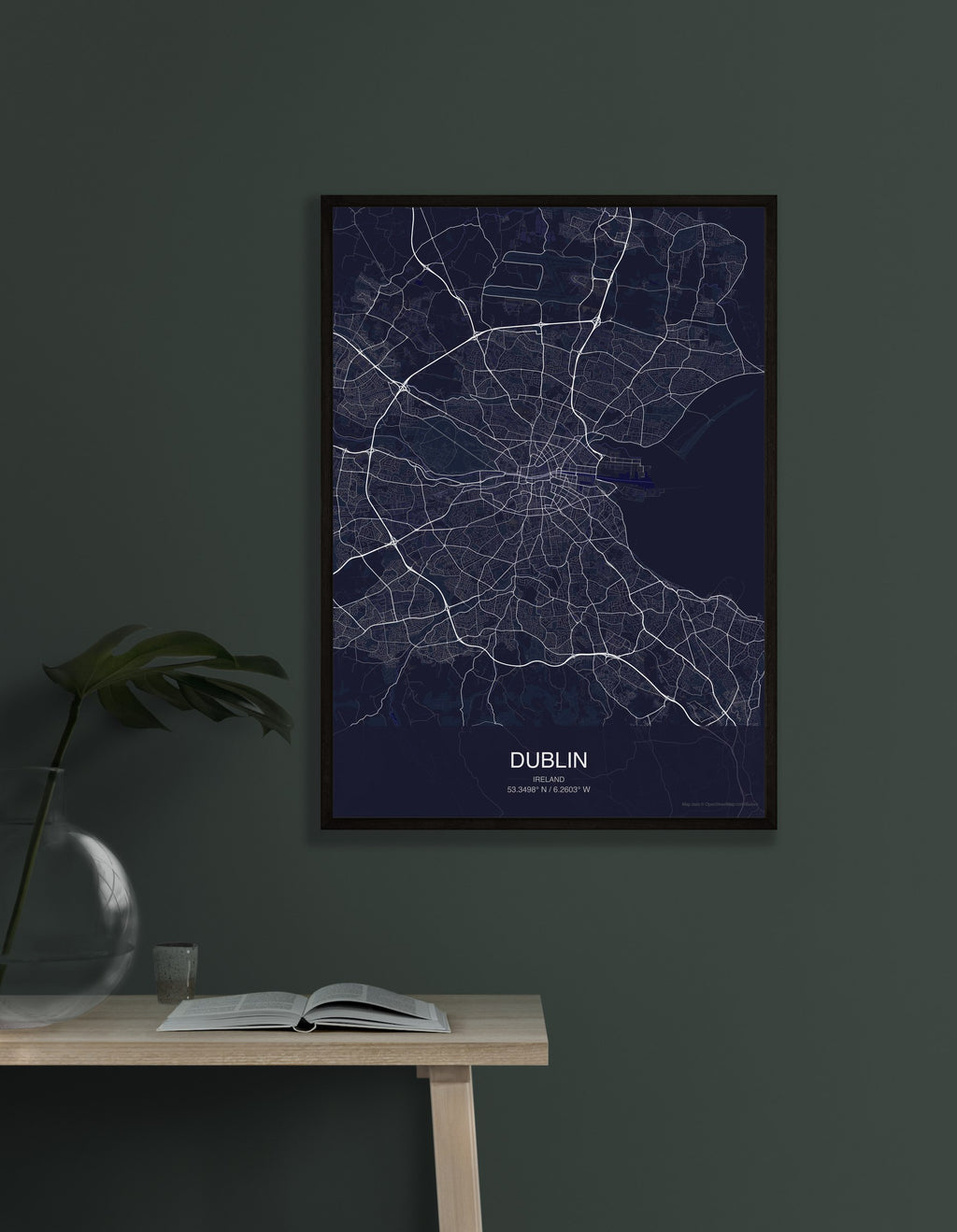 Dublin map digital download - Dark style