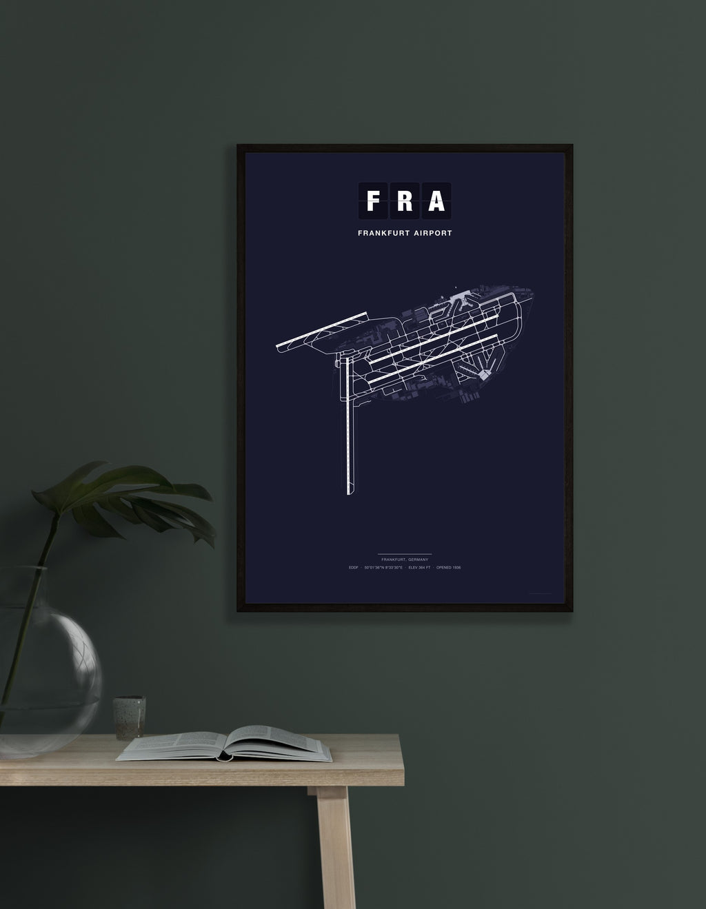 FRA Frankfurt Airport map - Dark style