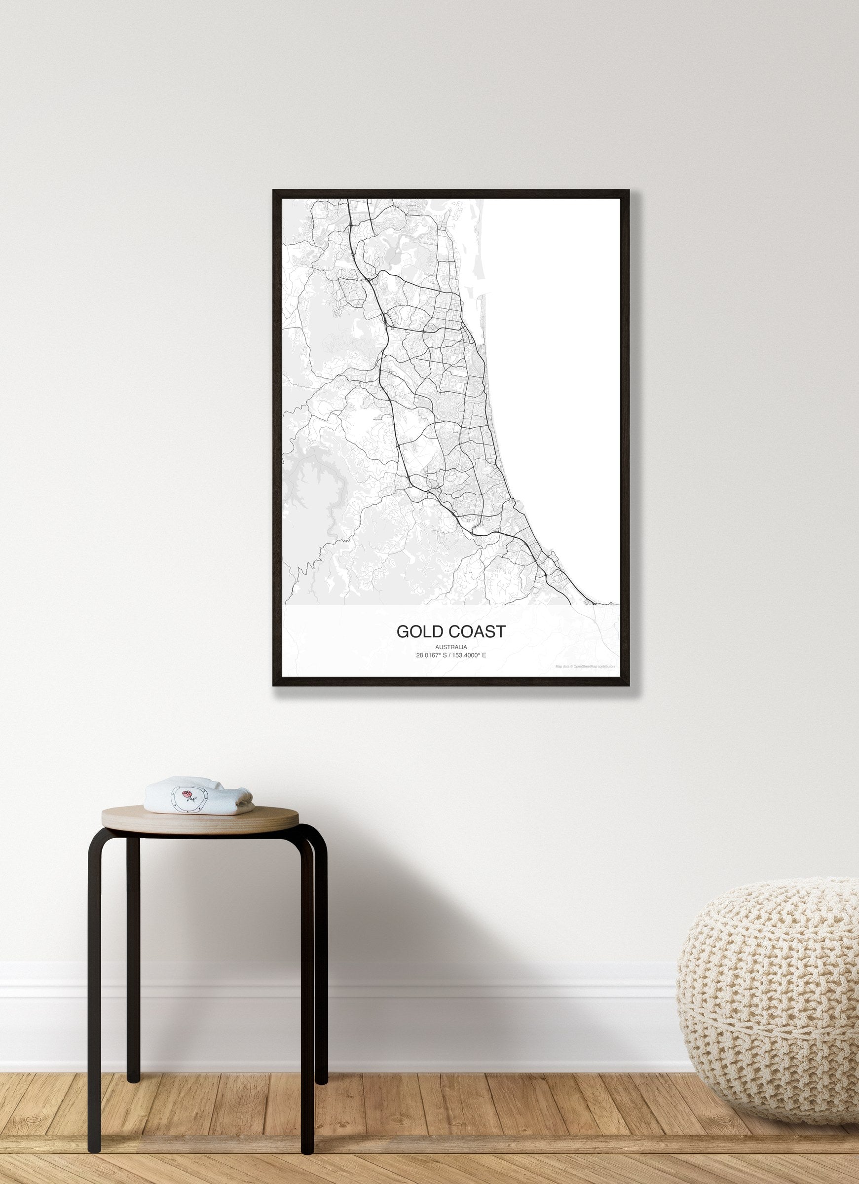 Gold Coast map digital download - Classic style