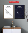 HBA Hobart International Airport map - Classic and Dark styles, instant download