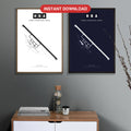 HBA Hobart International Airport map - Classic and Dark styles, instant download, square lead