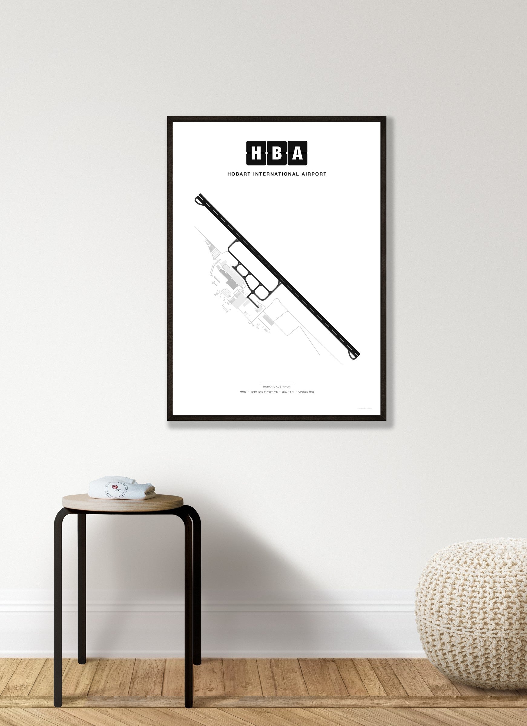 HBA Hobart International Airport map - Classic style