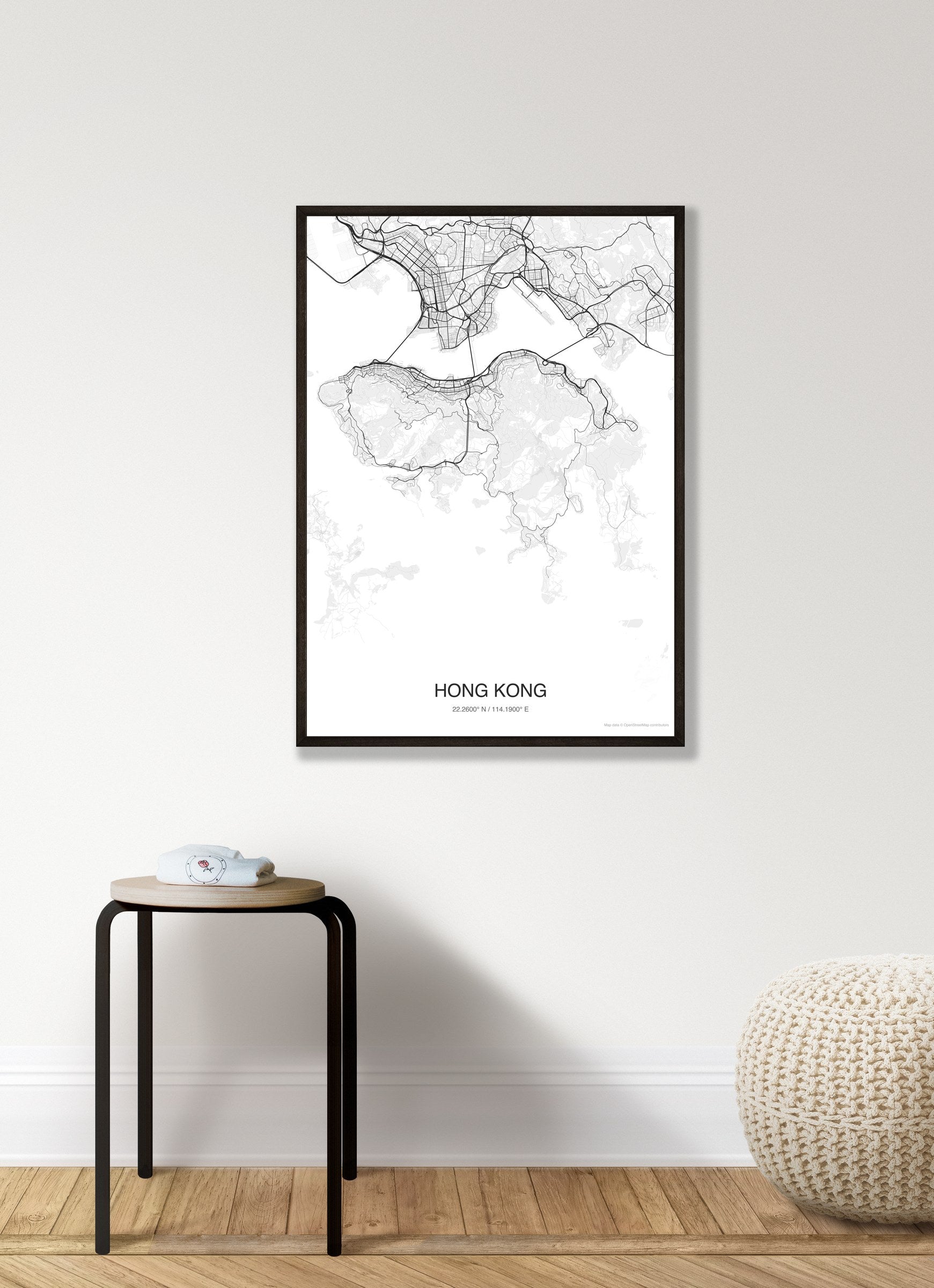 Hong Kong map digital download - Classic style