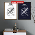 HOU William P. Hobby Airport map - Classic and Dark styles, instant download, square lead
