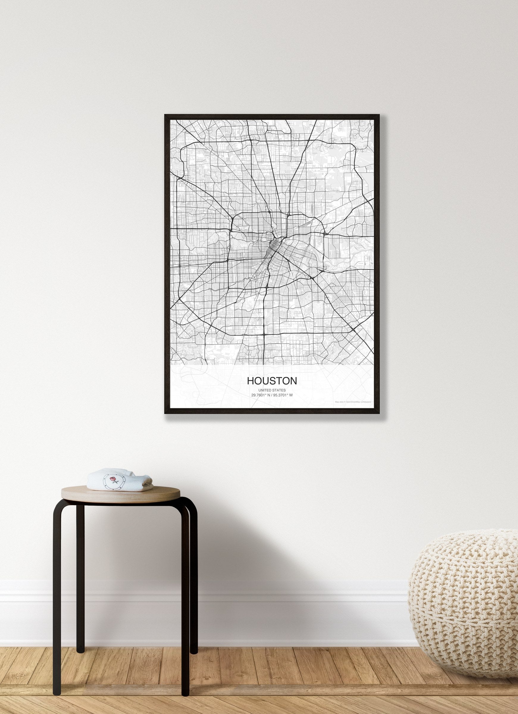 Houston map digital download - Classic style